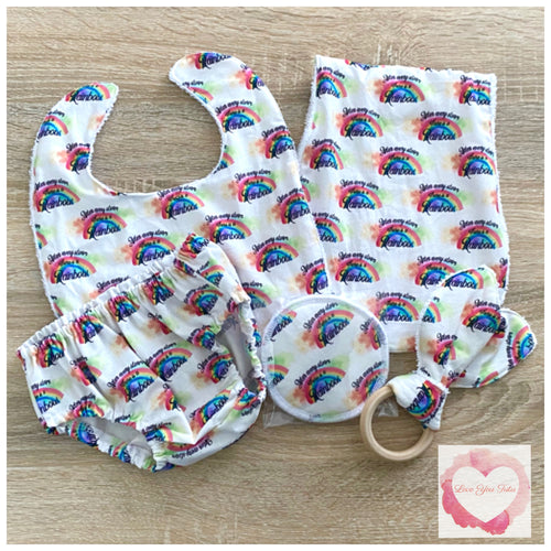 Rainbow baby gift set size 000-ready to ship