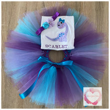 Load image into Gallery viewer, Embroidered dinosaur tutu set