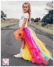 Load image into Gallery viewer, Rainbow train high low Tutu skirt