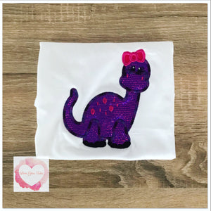 Embroidered dinosaur design