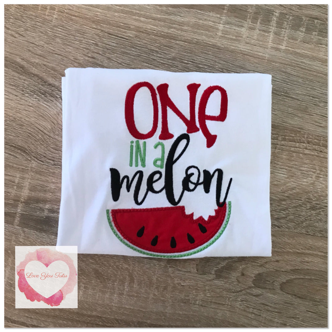 Embroidered one in a melon Watermelon design