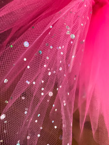Shocking pink & sequin tulle short Tutu skirt