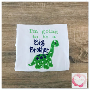 Embroidered Big brother to be dinosaur design