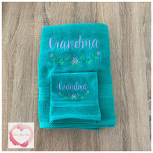 Load image into Gallery viewer, Embroidered grandma towel set