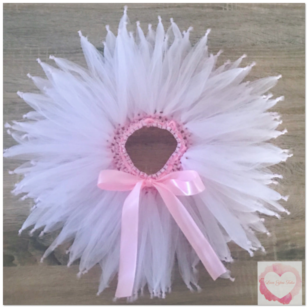 Baby pink knotted short tutu skirt