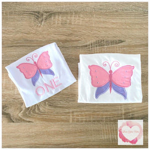 Embroidered Butterfly tutu set