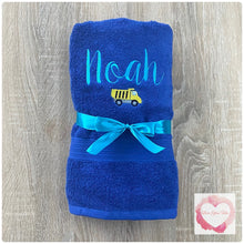 Load image into Gallery viewer, Embroidered personalised towel with picture