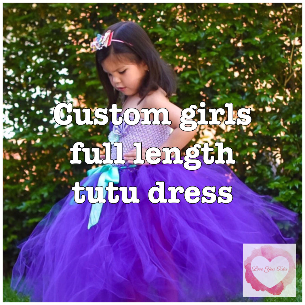 *Custom full length girls Tutu dress full bodice