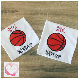 Embroidered basketball big sister design