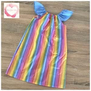Pastel flutter sleeve dress size 6- ready to ship
