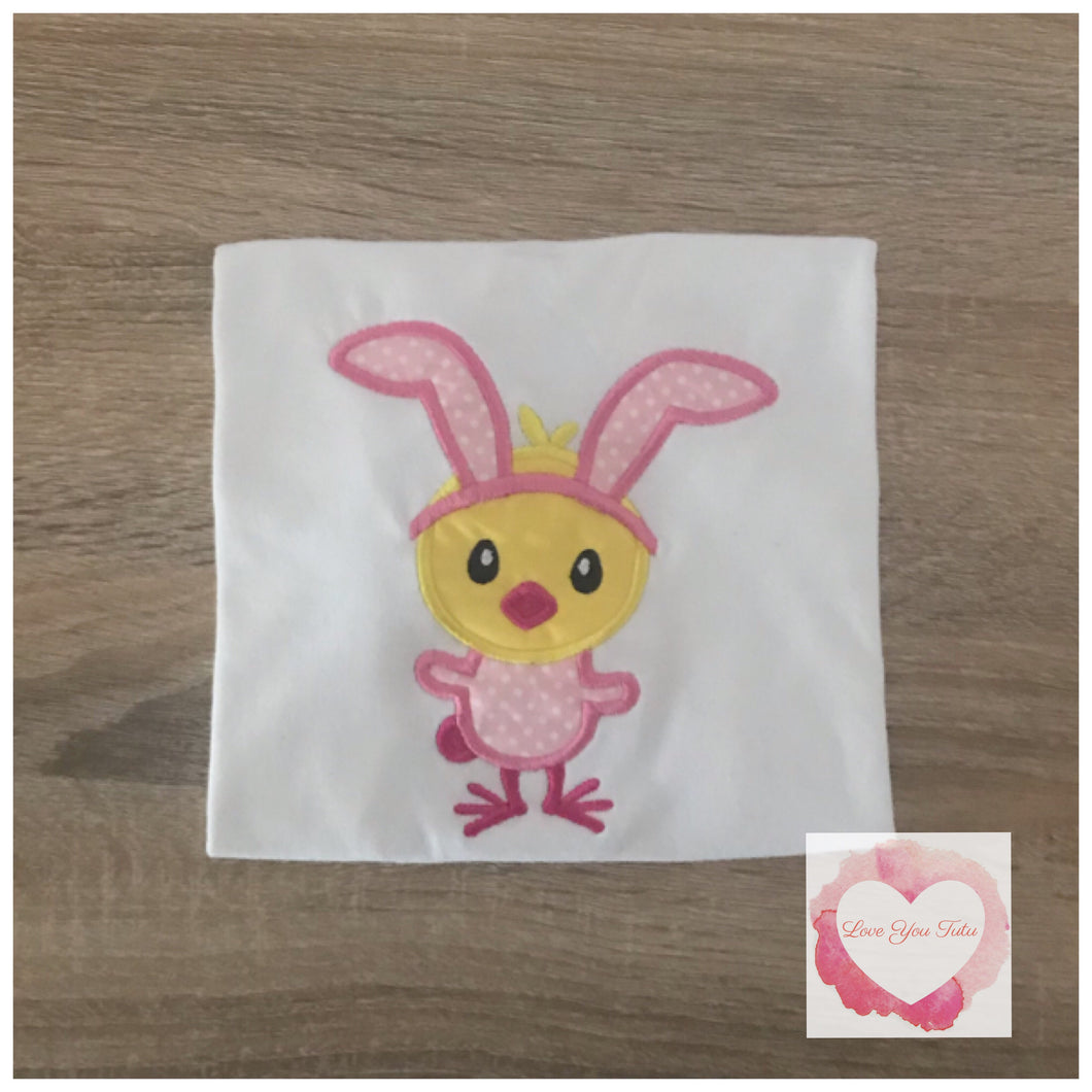 Embroidered Easter chick design