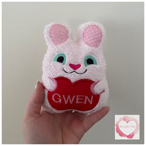 Fluffy personalised mini bunny stuffie