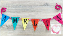 Load image into Gallery viewer, Embroidered Personalised flag bunting