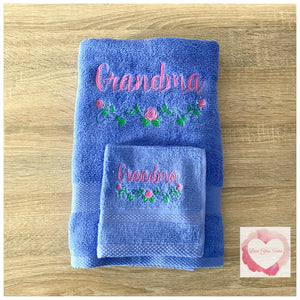 Embroidered grandma towel set