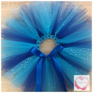 Royal blue, turquoise and sequin short Tutu skirt