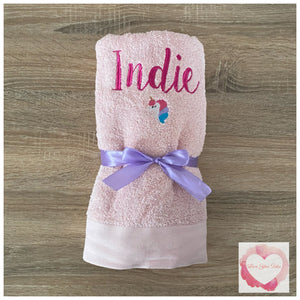 Embroidered personalised towel with picture