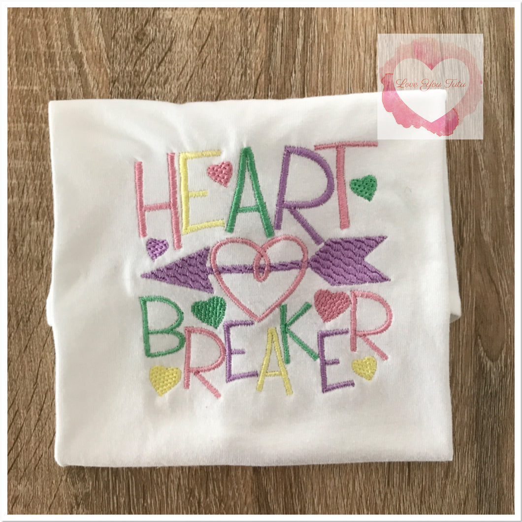 Embroidered heart breaker design