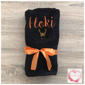 Embroidered personalised towel- name/wording only