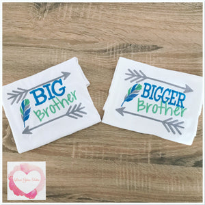 Embroidered big brother, bigger brother & little brother designs
