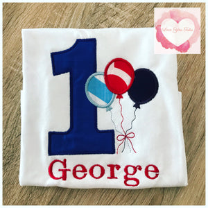 Embroidered balloon birthday design