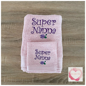 Embroidered personalised towel set