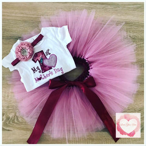 Embroidered 1st Mother's Day tutu set