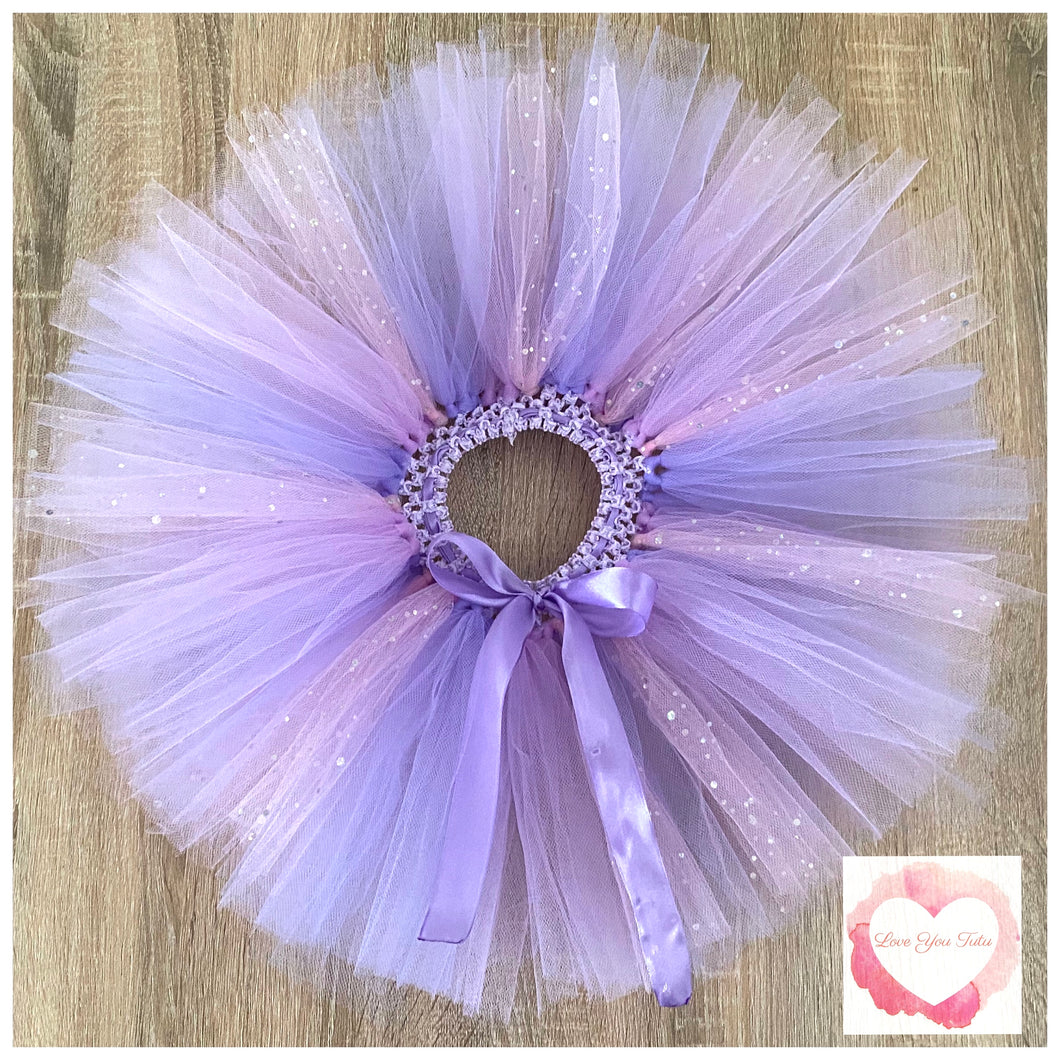 Lilac, lavender and pink sequins short Tutu skirt