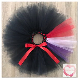 Black with coloured strips short Tutu skirt