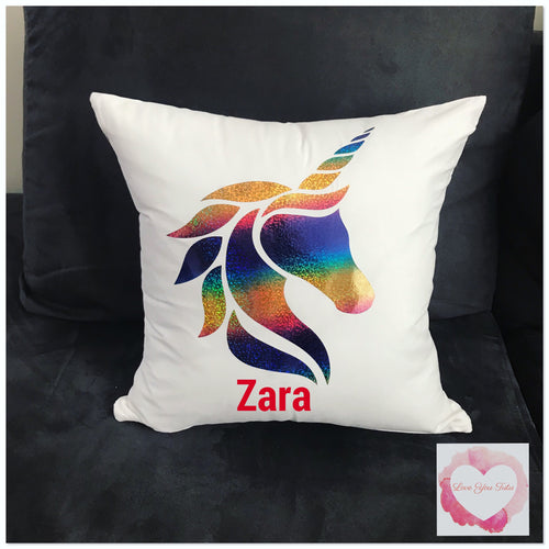 Personalised unicorn cushion