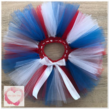 Load image into Gallery viewer, Red white &amp; blue short tutu skirt