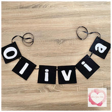 Load image into Gallery viewer, Embroidered Personalised square bunting