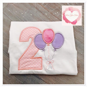 Embroidered balloon birthday design