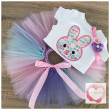 Load image into Gallery viewer, Embroidered bunny tutu set