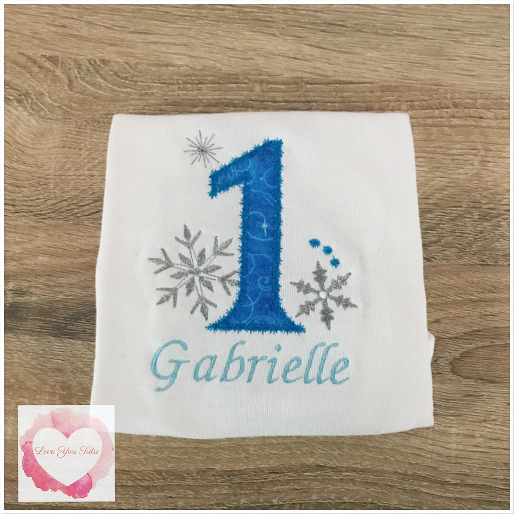 Embroidered Numbered snowflake design