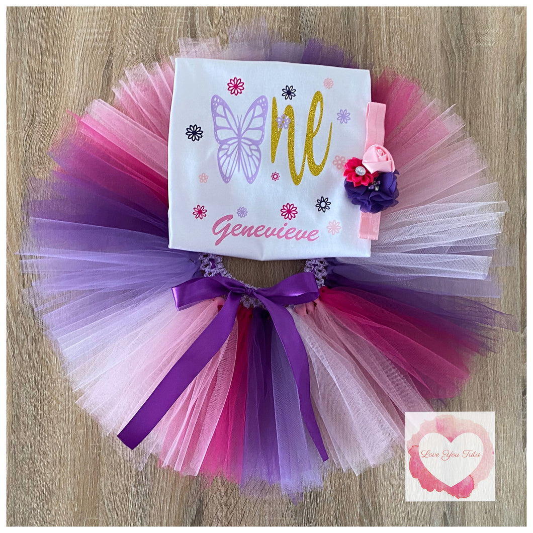 Butterfly one personalised tutu set