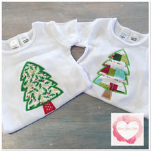 Load image into Gallery viewer, Embroidered Christmas tree appliqué design