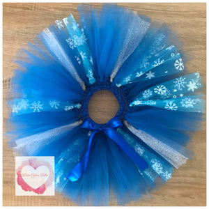 Royal blue & snowflake short Tutu skirt