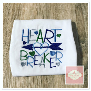Embroidered heart breaker design
