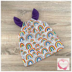 Rainbows flutter sleeve dress size 000- ready to ship