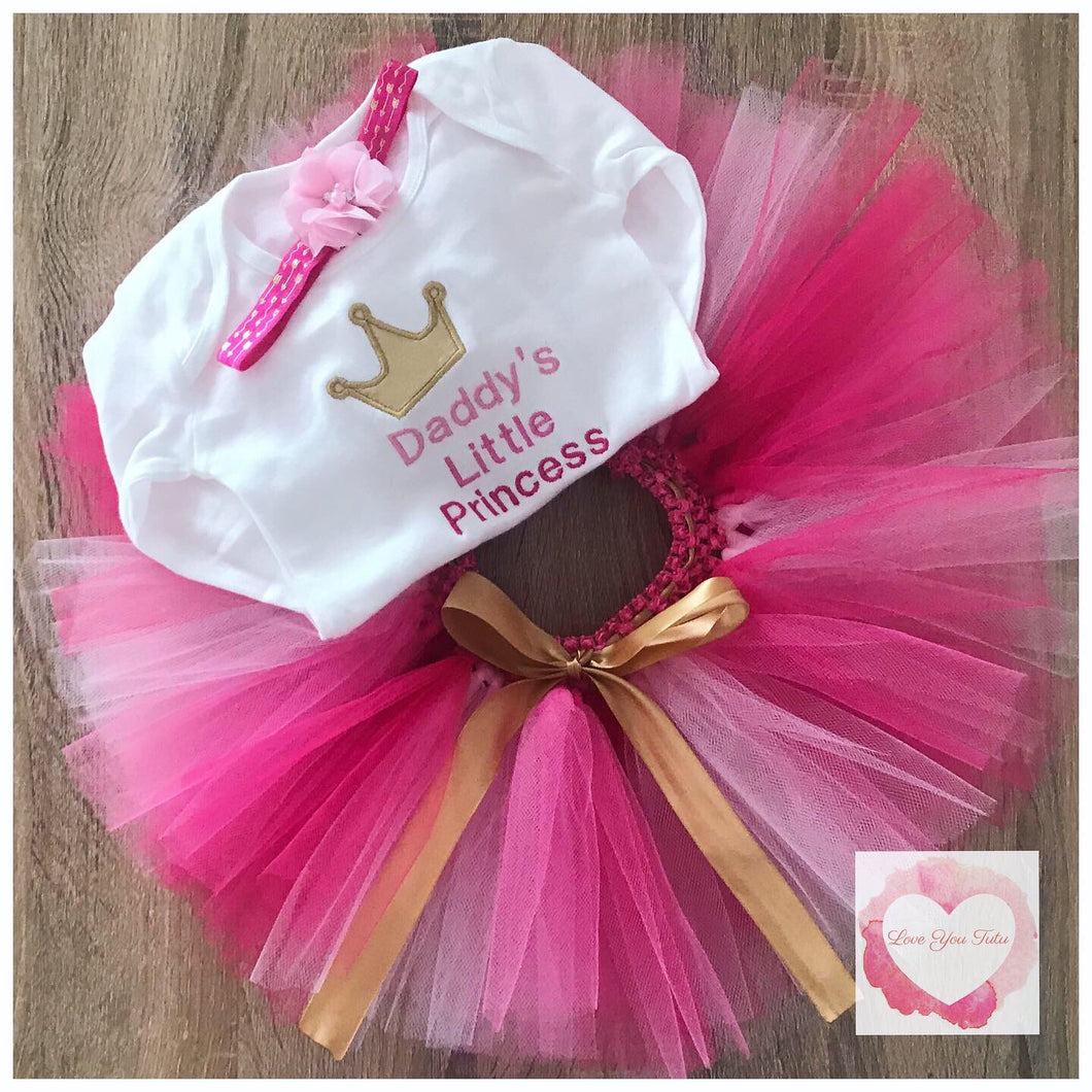 Embroidered Daddy’s little princess tutu set
