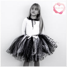 Load image into Gallery viewer, Edgy black &amp; white love 3/4 length Tutu skirt