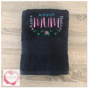 Embroidered mum towel